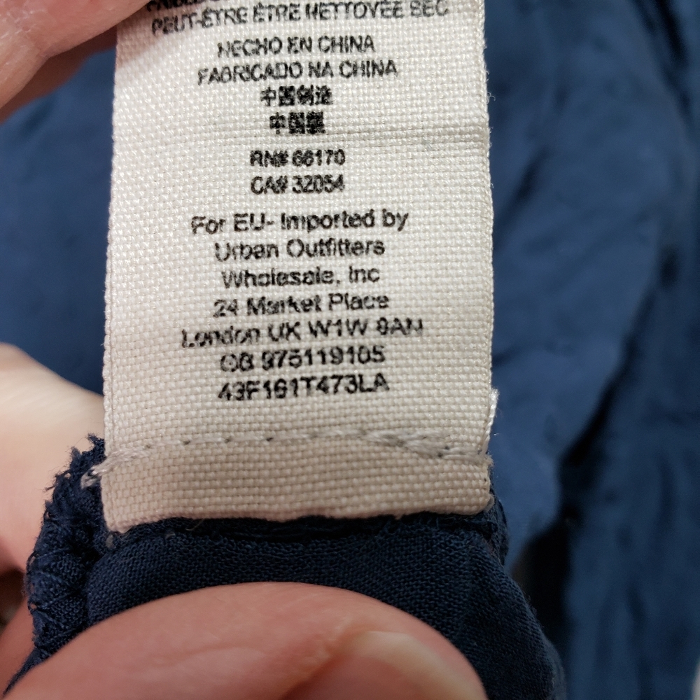 Free People Every Day Girl Swiss Dot Blue Rayon - Picture 9 of 9